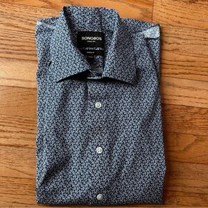 Bonobos Tailored Fit Blue &White Floral size Medium Long Sleeve Shirt